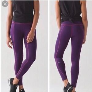 Lululemon Like Nothing 7/8 Tight Darkest Magenta & Purple Seamless Leggings , 6